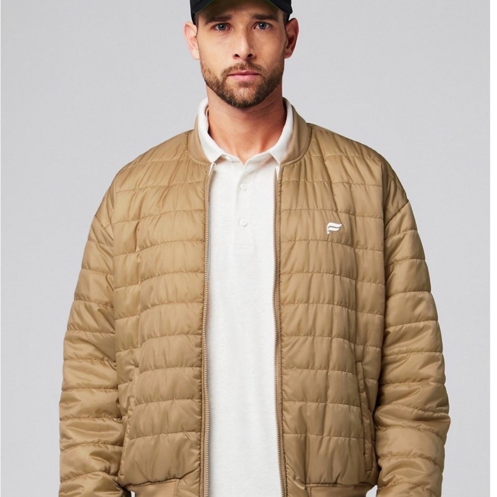 Fabletics Men's Light Brown Reversible Puffer Jacket